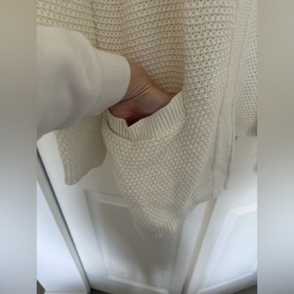 Marine Layer Catalina Cardigan Milk White Open Front Sweater Size Medium - Picture 4 of 9